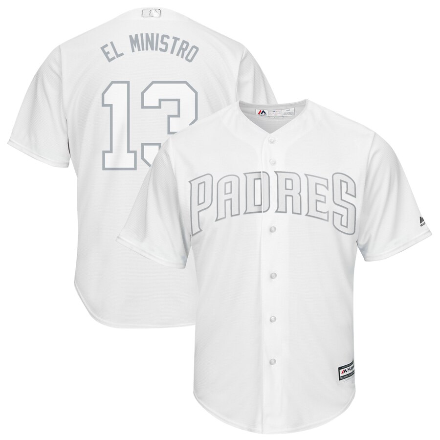 Men San Diego Padres #13 El Ministro white MLB Jerseys
